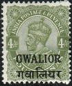 King George V wearing Imperial Crown of India - overprinted