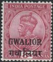 King George V wearing Imperial Crown of India - overprinted