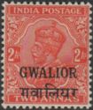 King George V wearing Imperial Crown of India - overprinted