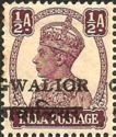 King George VI wearing Imperial Crown of India - overprinted