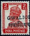 King George VI wearing Imperial Crown of India - overprinted