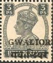 King George VI wearing Imperial Crown of India - overprinted