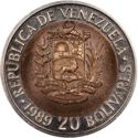 20 BolĂvares (Bolivar Head left by Barre)