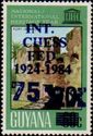 "INT. CHESS FED. 1924-1984 75" on 90 on 60c Fort Island
