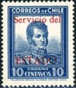 Bernardo O’Higgins (1776-1842) overprinted