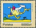 Matołek the Goat on an Ostrich