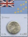 Flag of Tuvalu and 10 cents coin