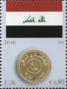 Flag of Iraq and 50 dinar coin