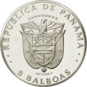 5 Balboas (Belisario Porras - Error LEY 0.925)