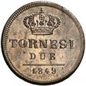 2 Tornesi (Ferdinando II of the Two Sicilies)