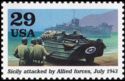 Amphibious landing craft on beach (Sicily attacked by Allied
