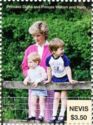 Pricess Diana and Princes William and Harry on fence