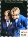 Princess Diana and Prince William with daffodil buttonholes