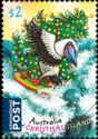 Red-footed Booby Surfing to shore with Christmas Tree