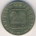 20 Schilling (300th Salzburg's Arcbishop J. Graf Thun. Smooth edge)