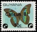 Prepona pheridamas surcharged 50c overprinted Cancun 81