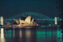Sydney Opera House and Harbour Bridge at night