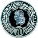 1 Peso (70th Anniversary of Central Bank of the Republic of Argentina)