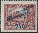 Hradcany at Prague - Overprint Airplane and new value
