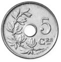 5 Centimes (French legend - small year)
