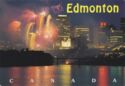 Edomonton. North Sasketchewan River mirrors spectacular firework