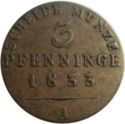 3 Pfennig (1/120 Thaler - A, B or D)
