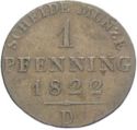 1 Pfennig (1/360 Thaler - A, B or D)