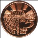 5 Pesos (50th Death anniversary of First Lady Eva Duarte de PerĂłn)