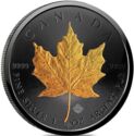 5 Dollars (Maple Leaf - Silver with Black Ruthenium and Gold Plating)