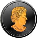 5 Dollars (Maple Leaf - Silver with Black Ruthenium and Gold Plating)