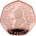 50 Pence (160th anniversary of the birth of Sir Arthur Conan Doyle, Sherlock Holmes. Gold)