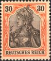 Germania with imperial crown, hatched background