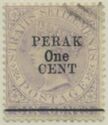 Straits Settlements Overprinted "PERAK One CENT" and Bar