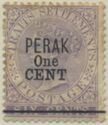 Straits Settlements Overprinted "PERAK One CENT" and Bar