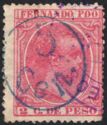 Alfonso XIII overprinted in blue