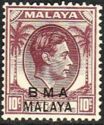 Overprinted "B.M.A. Malaya"