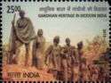 Statues of Mahatma Gandhi and Others Leading the Dandi March