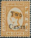 Surcharged "TWO CENTS" in Black