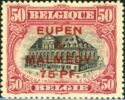 Overprint "Eupen & Malmédy" and Surcharge on Leuven-Perf. 14