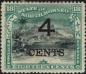 Mount Kinabalu Surcharged "4 CENTS"