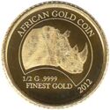 1,500 CFA Francs (African Gold Coin - Rhino)