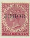 Straits Settlements overprinted "JOHOR" in Roman Font