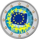 2 Euro (30th Anniversary of the Flag of Europe. Coloured 2)