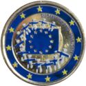 2 Euro (30th Anniversary of the Flag of Europe. Coloured 5)