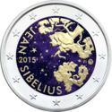 2 Euro (150th Anniversary of the Birth of Jean Sibelius. Coloured 2)