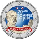 2 Euro (DeGaulle's Radio Speech on June 18th - 1940. Coloured 1)