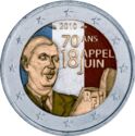 2 Euro (DeGaulle's Radio Speech on June 18th - 1940. Coloured 3)