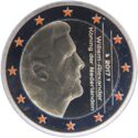 2 Euro (50th birthday of King Willem-Alexander. Orange stars)