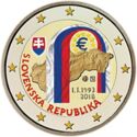 2 Euro (25th anniversary of the Slovak Republic. Coloured 5)