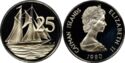 25 Cents (Two Masted Cayman Schooner)